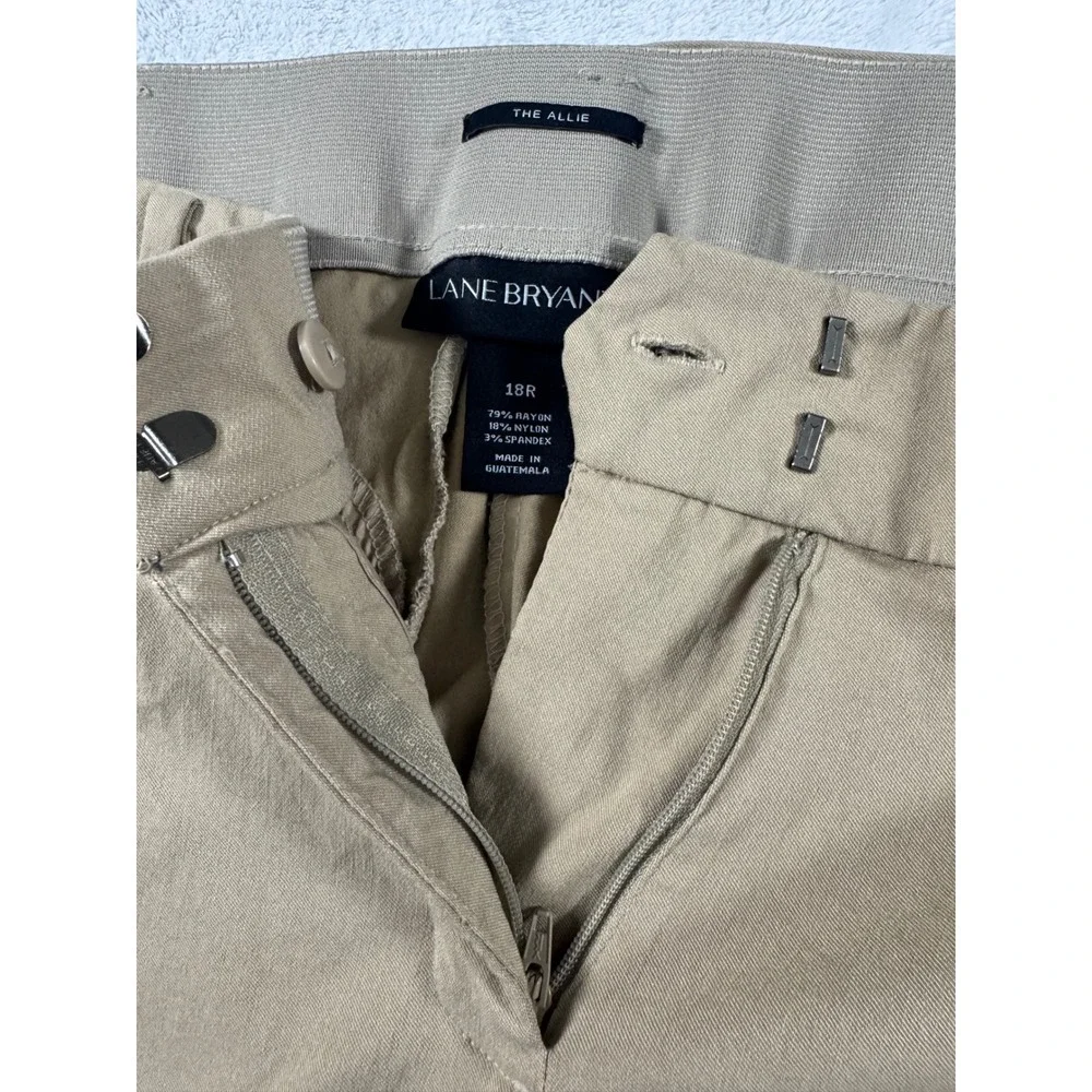 Lane Bryant The Allie Tan Khaki Straight Leg Dress Pants Womens 18R Stretch
